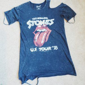 Band destroyed look t-shirt dress